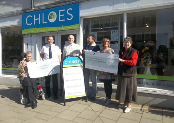 Chloes (Horsham) presents cheques to local organisations SUS-140422-110423001