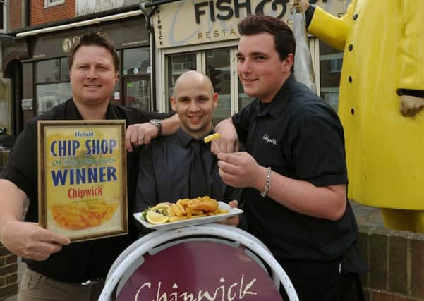 Chipwick owner Adam Rance, restaurant manager Stefano Slouttoni and general manager Matthew Bristow  W17824H14