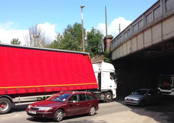 The lorry crashed into the bridge over Bannister Way
