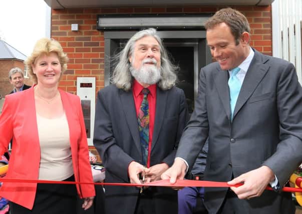 Catherine Cassidy, Kevin  Carey and Nick Herbert opening the new lift at Hassocks railway station