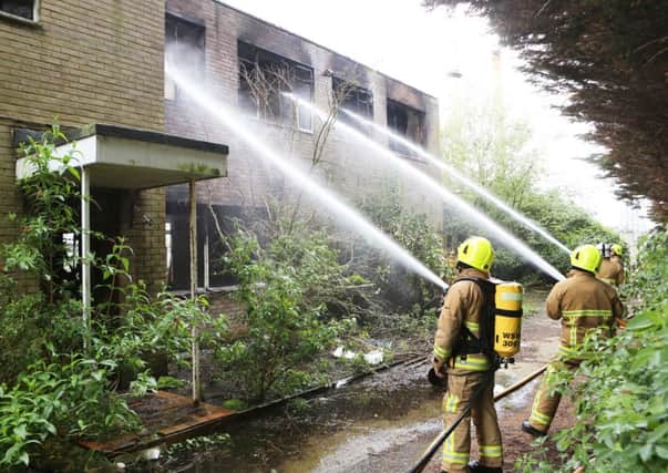 Firefighters dealing with the blaze in Toddington  photo by Eddie Mitchell