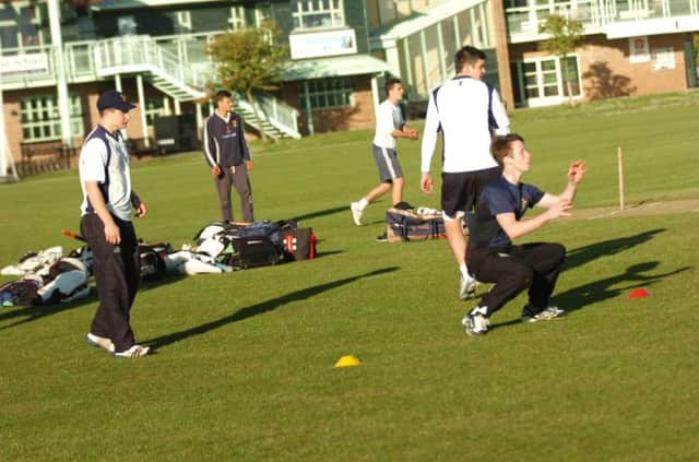 Hastings Priory's cricketers hard at work in training last night ahead of the new cricket season. Picture by Simon Newstead