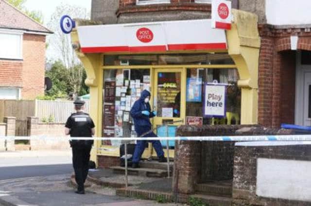 Armed robbery at Durrington post office, in Salvington Road. Pic by Eddie Mitchell SUS-140905-153326001