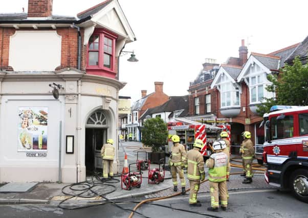 Fire at Wabi restaurant in East Street, Horsham. Photo by Eddie Mitchell