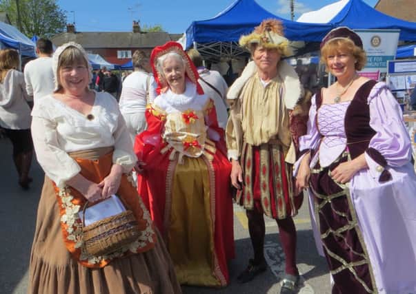 Revellers in full costume for the 1614 dance at this year's Steyning Festival