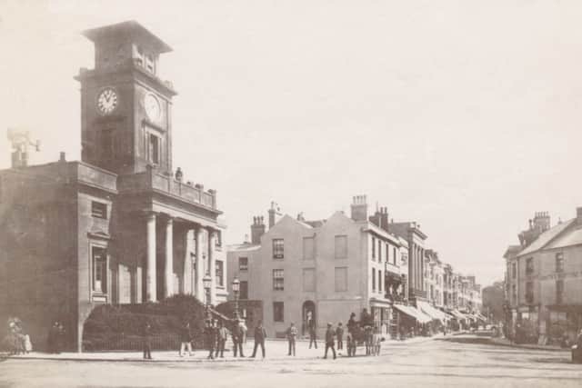 The Town Hall and Warwick Street in the 1880s