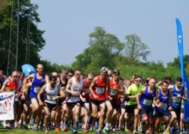Runners taking off at the start of Sundays Horsham 10k race.