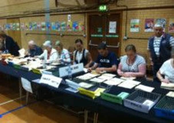 Local election count in Lancing's Impulse Leisure Centre