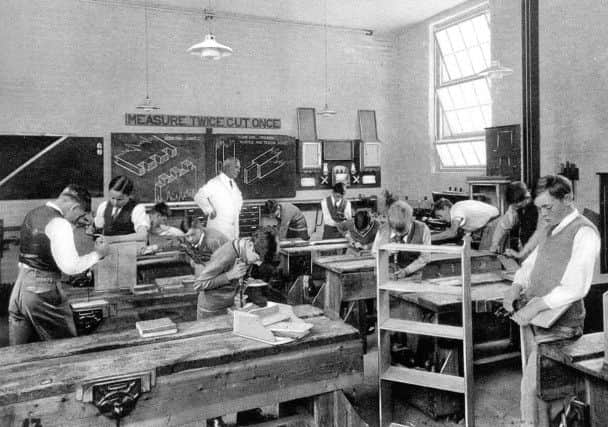Woodwork lesson in the early 1940s