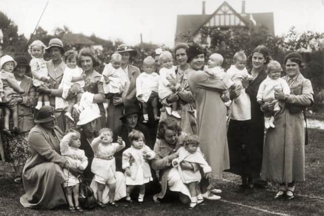 A baby show at Salvington Windmill, 1938