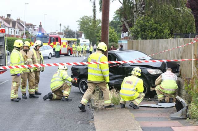 Four-vehicle pile up in Terringes Avenue, Worthing