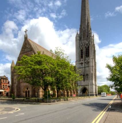 St Walburges Church in Preston has a very similar spire to the one originally designed for Arundel Cathedral