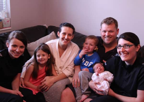 The Marcantonio family with PC Jenny Pietersen, left, and PC Roisin Vafaee