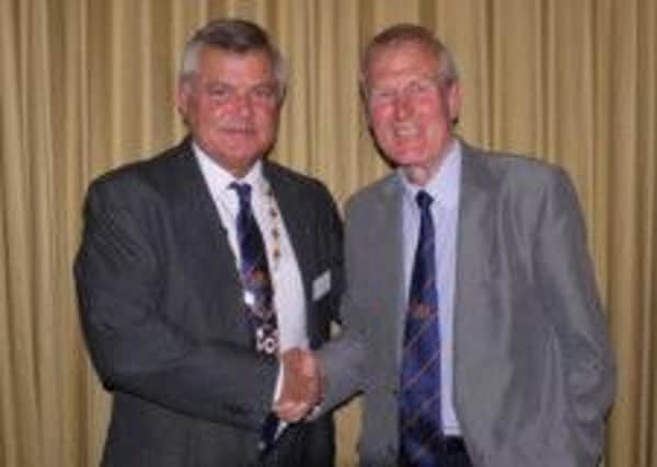 At the recent Battle Muffin Club AGM held at Crowhurst Park, outgoing Chairman David Pratt handed over to the new Chairman, Harry Pugh (left). SUS-140306-122629001