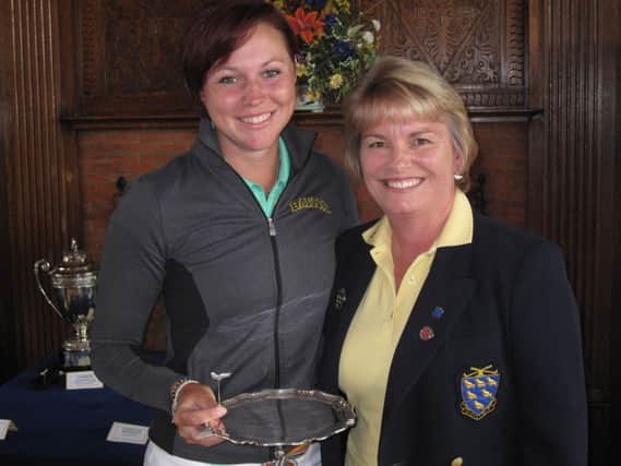 Sussex County Ladies' Championship runner-up Emma Carberry (left) with county captain Sue Todd