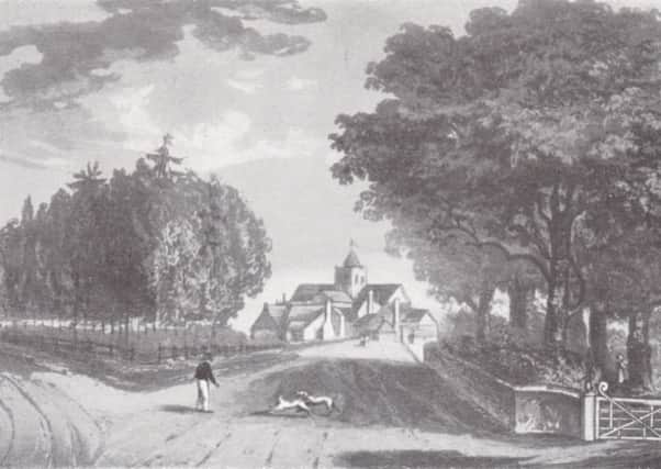Broadwater from the north, with the entrance to Offington House on the right