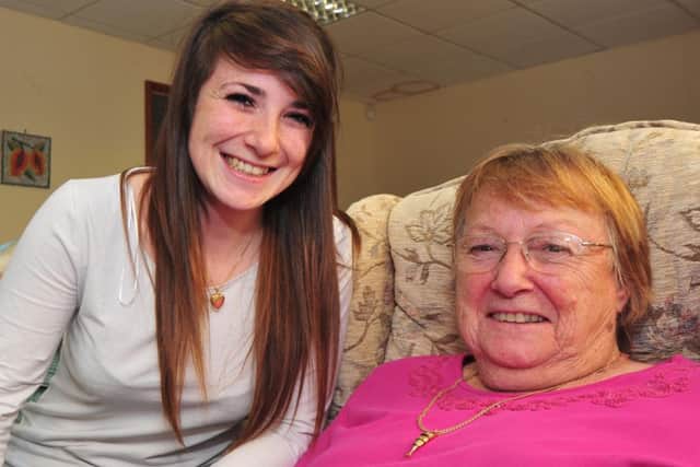 Carer Alice Hildreth, from Hastings with Sheila Henshra at Crossroads Day Centre SUS-141006-122324001