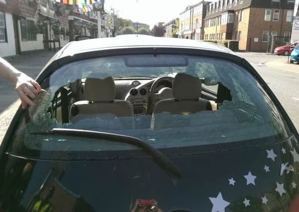 Car vandalised in the Bishopric, Horsham