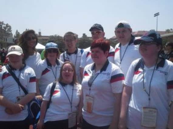 Team GB at the Special Olympics Southern Californian Invitational event in Los Angeles with pop icon Nicole Scherzinger