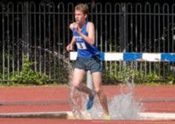 Hastings AC talent Ryan Higgs tackles the steeplechase. Picture courtesy Sunny 16 Photography