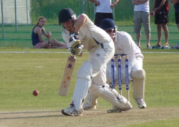Bradley Payne batting for Crowhurst Park in their Davidstow Village Cup win over Findon on Sunday. Picture by Simon Newstead (SUS-140623-121510002)