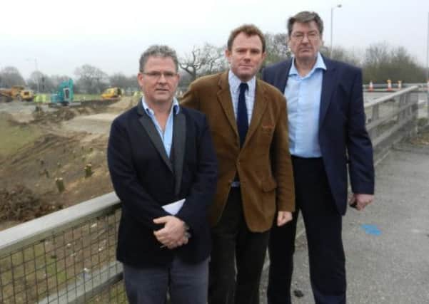 James Stewart, left, with Nick Herbert and Paul Dendle have previously raised their concerns over the A27 junction at Crossbush