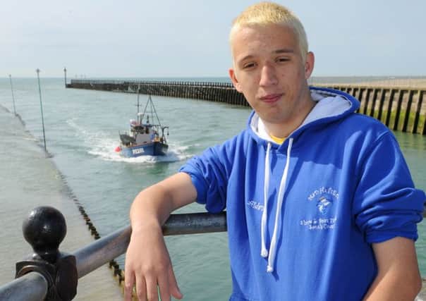 LG 230614 Save the fish campaign. Aiden Skinner, 18, has launched his own fight to stop trawlers from hunting endangered fish in a protected reef off Littlehampton's coast.  Photo by Derek Martin SUS-140623-111428001