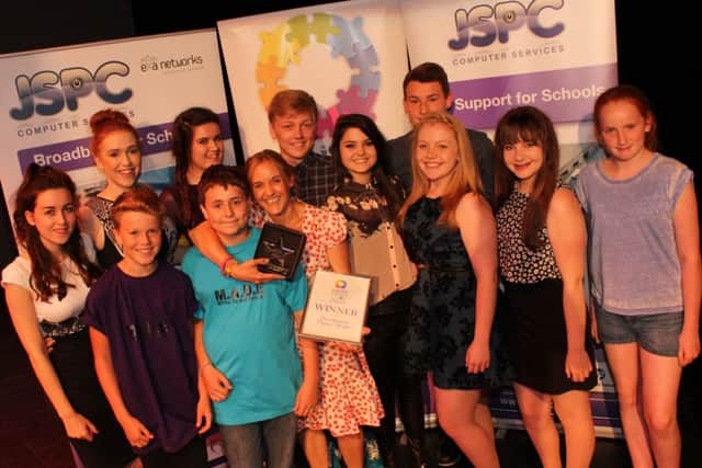 Brooklands Dance Studio winners of Dance category with Youth Awards judge Jasmin Martin  (photo by Josh Smith/submitted). SUS-140625-153657001