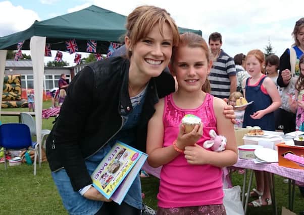 Cat Dresser of Great British Bake-Off fame with runner up Bianca Chamberlain at Heron Way Primary School fete - picture submitted
