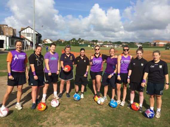 Bexhill United Ladies Football Club tackles its charity fundraising event at The Polegrove last weekend