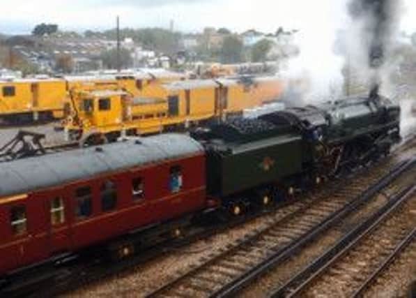 Nostalgic site as a steam train leaves Horsham.
