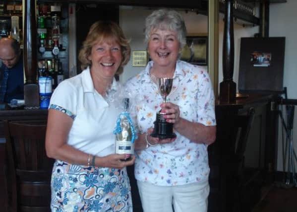 Bowen Chalice L to R Lady Captain, Karen Spicer and June Wright