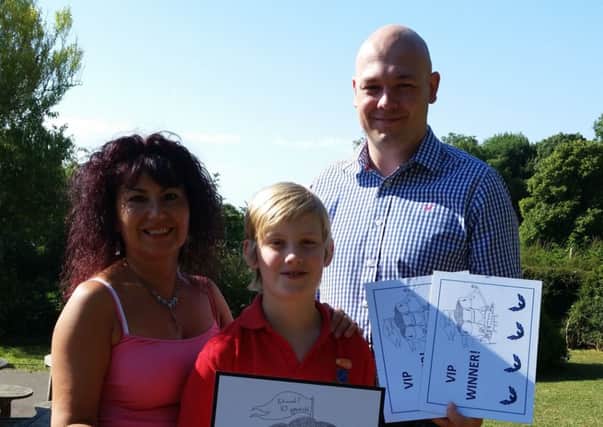 Teacher Tanya Stoner, with Edward Thomas and Andy Simon from Just-Printing