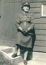 Rene Dunn, from Horsham who celebrated her 100th birthday on July 7, 2014. She is pictured during the time she served in the Second World War - picture submitted