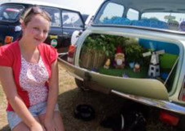Heather Harwood won last year's weird object in a car boot competition with a gnomes' garden, complete with tweeting birds