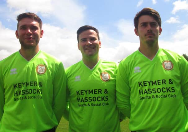 Hassocks Fatboys FC players model the new kit SUS-140713-195031001