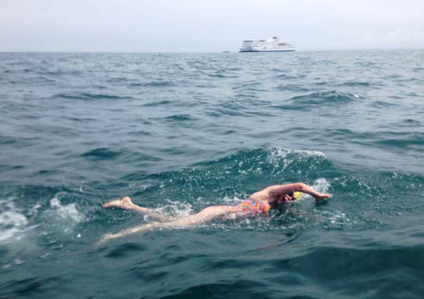 Lois Harrison, 16, in the English Channel