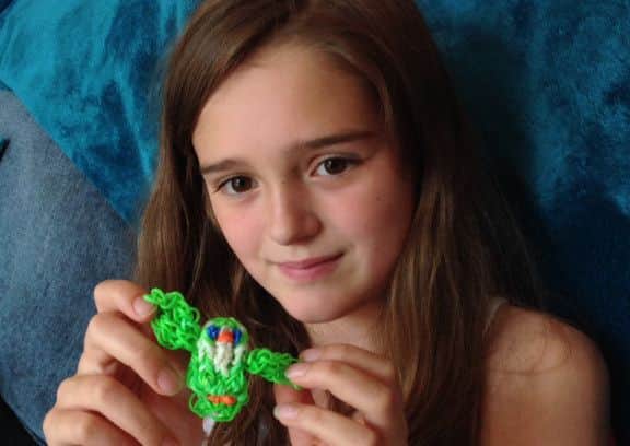 Louise Smith, ten, chosen as runner up in the County Times/Entertainer Loom Band competition SUS-140717-152541001