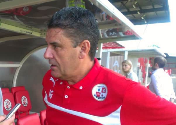 Crawley Town manager John Gregory speaks to the press after losing 2-0 to Fulham SUS-140721-091730002