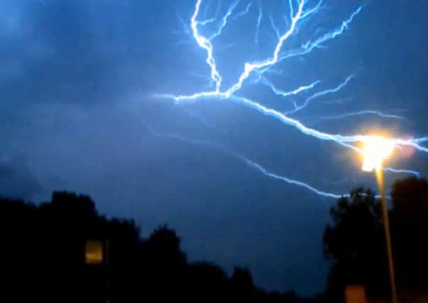 Lightning in the Hotrsham area on Friday.