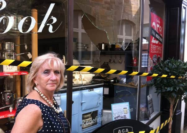 Vandalism at AGA in Horsham town centre. Manager Pauline Hadfield