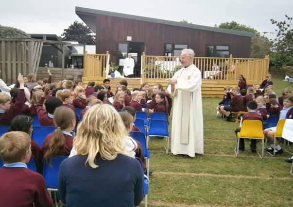 Bishop Kieran Conry at St Robert Southwell Catholic Primary School SUS-140724-164221001