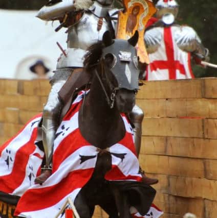 Spectacular action during the jousting
