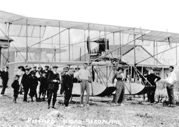 Harold Piffard and his Type-D Hydro biplane in 1911