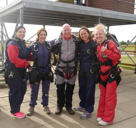The first sky diving fundraisers