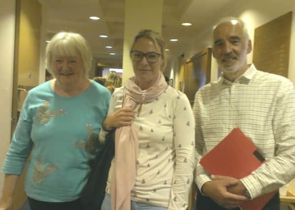 Colgate Parish Council chairman Shiela Marley with residents Tessa Guy and Tom Plimmer who are against an application for an aquaponics form at Colgate