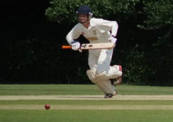 Finn Hulbert took two wickets with the ball and top-scored with the bat for Hastings Priory against Three Bridges. Picture courtesy Regwood Photography