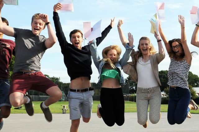 Jumping for joy at Steyning Grammar School