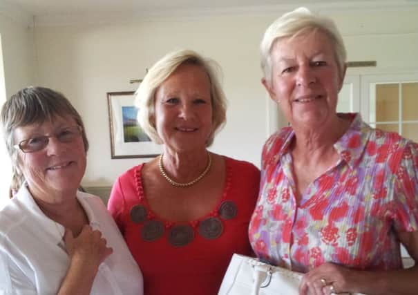 pictured with the Lady Captain, Di Beningfield, are the winners, Janet Arthur and Cynthia Ramage (Chartham Park)