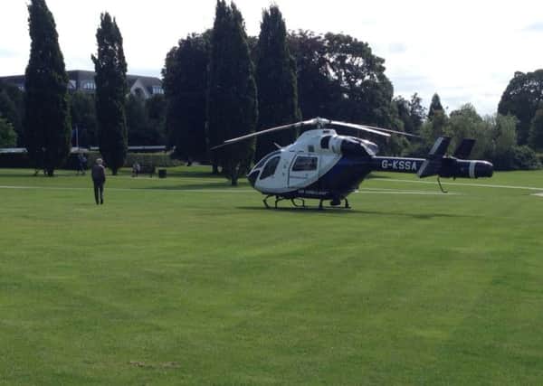 Sussex Air Ambulance lands in Horsham Park (Photo submitted by Olivia Smallwood)